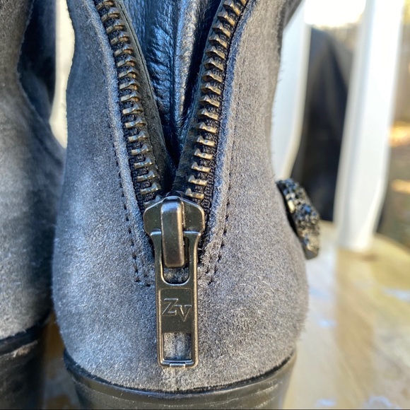 Zadig & Voltaire Teddy Boots Gray And Black 8 - Picture 7 of 13